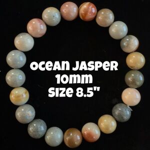 Authentic Ocean‎ Jasper 10mm Stretchy Bracelet by Bombshell Beads